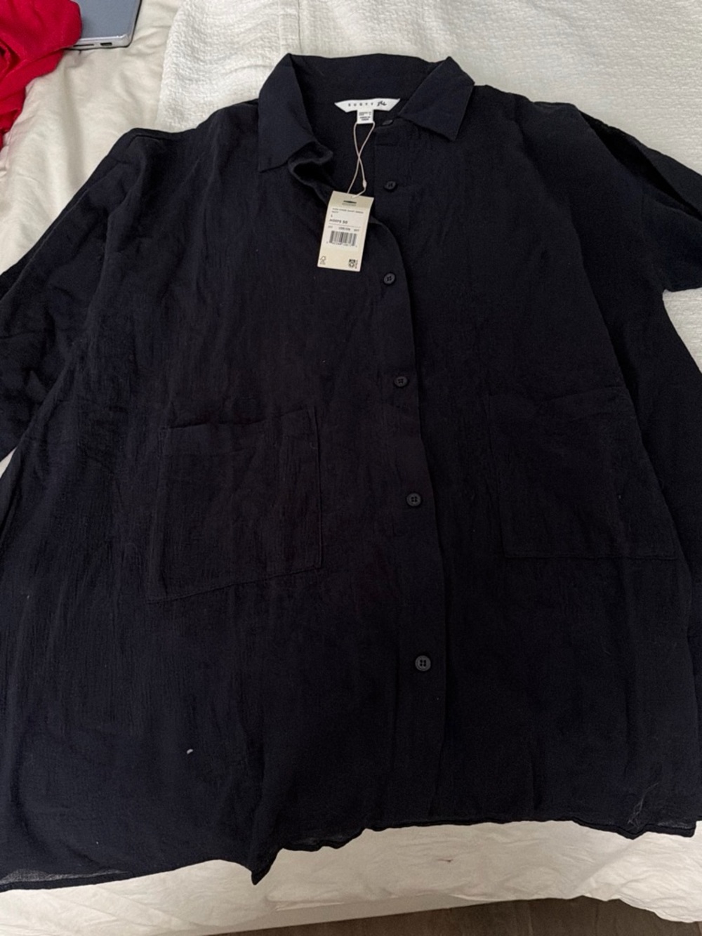 Rusty Black Lightweight Button-Up Shirt Jacket